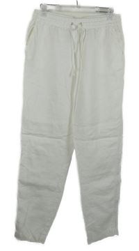 Dámské bílé lněné kalhoty H&M