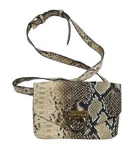 Dámska béžovo-čierna vzorovaná koženková crossbody kabelka George