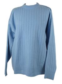 Pánsky svetlomodrý rebrovaný vlnený sveter