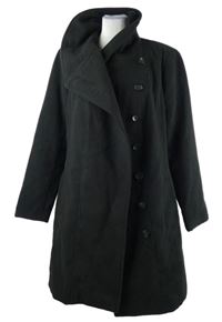 Dámský černý flaušový kabát Bodyflirt 