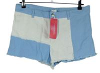 Nové - Dámské světlemodro-bílé riflové kraťasy Shein 