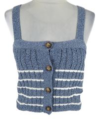 Dámský modro-bílý pruhovaný úpletový crop top Asos 