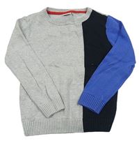 Sivo-modro-čierny sveter F&F