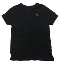 Čierne tričko s výšivkou Primark