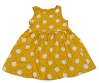 Žlté bodkovaná é bavlnené šaty F&F
