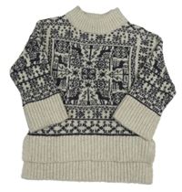 Čierno-béžový vzorovaný sveter George