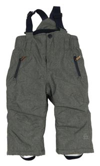 Šedé šusťákové oteplovačky s kšandami Topomini