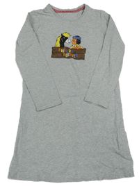 Svetlosivá nočná košeľa s obrázkom TCM