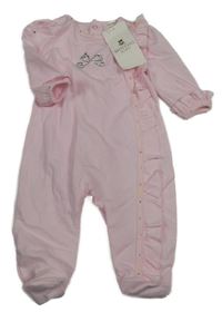 Nové - Svetloružová tepláková kombinéza s kamienkami mintini