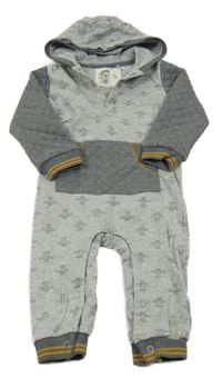 Šedo-tmavošedá tepláková kombinéza s letadly Tu