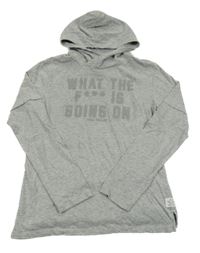 Světlešedé triko s nápisem a kapucí Tom Tailor