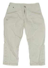 Bílé plátěné capri kalhoty 