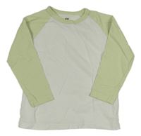 Bielo-zelené tričko H&M