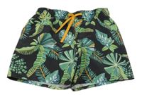 Čierne plážové kraťasy s listami H&M