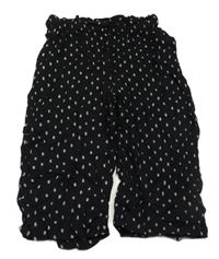 Čierne vzorované capri ľahké nohavice