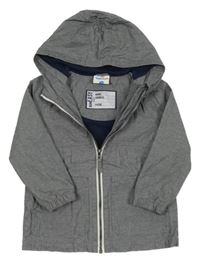 Šedo-bílá jarní bunda s kapucí Topolino