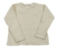 Smotanový rebrovaný sveter Zara
