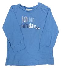 Modré triko s nápisem Topomini 