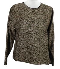 Dámske čierne kvetované tričko