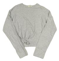 Sivé crop tričko s uzlom H&M
