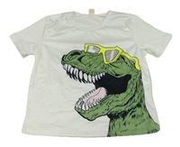 Bílé tričko s dinosaurem 
