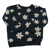 Tmavomodrá mikina s kvietkami F&F