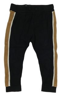 Černé pletené kalhoty s proužky Next