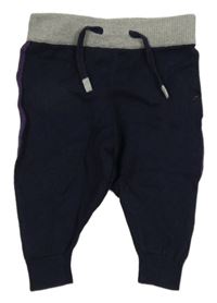 Tmavomodro-šedé vlněné tepláky s pruhem TED BAKER