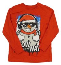 Červené triko se sněhulákem Next