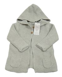 Nové - Šedý propínací svetr s kapucí M&S