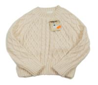 Nové - Krémový crop sveter s copánkovým vzorom Leigh Tucker