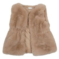 Svetloružová kožušinová podšitá vesta Next