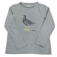 Šedé triko s rackem Barbour