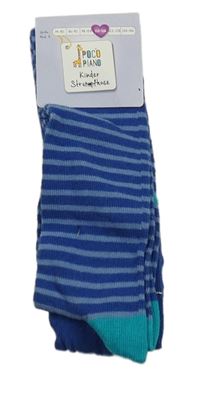 Nové - Modré pruhované punčocháče Pocopiano