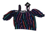 Nové - Černo-barevné pruhované crop tričko V by Very