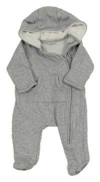 Šedá tepláková kombinéza s kapucí 