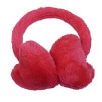 Neonově růžové chlupaté klapky na uši - srdce