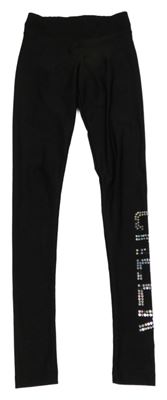 Čierne športové legíny s flitrami