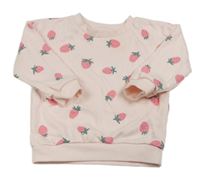 Svetloružová mikina s jahodami Primark