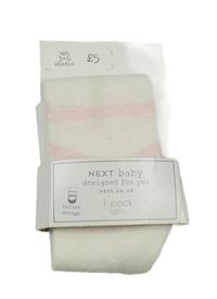 Nové - bílo-růžové punčocháče Next