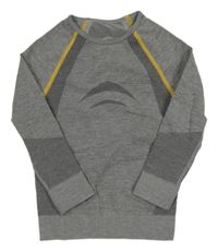 Sivé melírované thermo tričko so vzorom lupilu