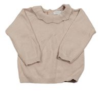 Svetloružový sveter s golierikom Primark