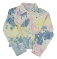 Barevná batikovaná riflová bunda 