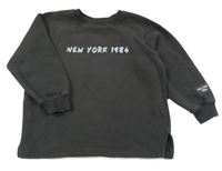 Antracitová mikina s nápisom Zara