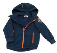 Tmavomodrá softshellová bunda s kapucňou H&M