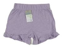 Nové - Lila bavlnené kraťasy s volánikmi Primark