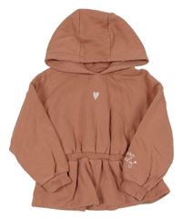 Starorůžová mikina se srdíčkem a kapucí George