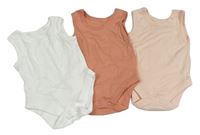 3x - Růžové + světlerůžové + bílé body George 