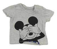 Sivé melírované tričko s Mickeym Primark