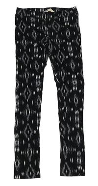 Černo-šedé vzorované legíny H&M